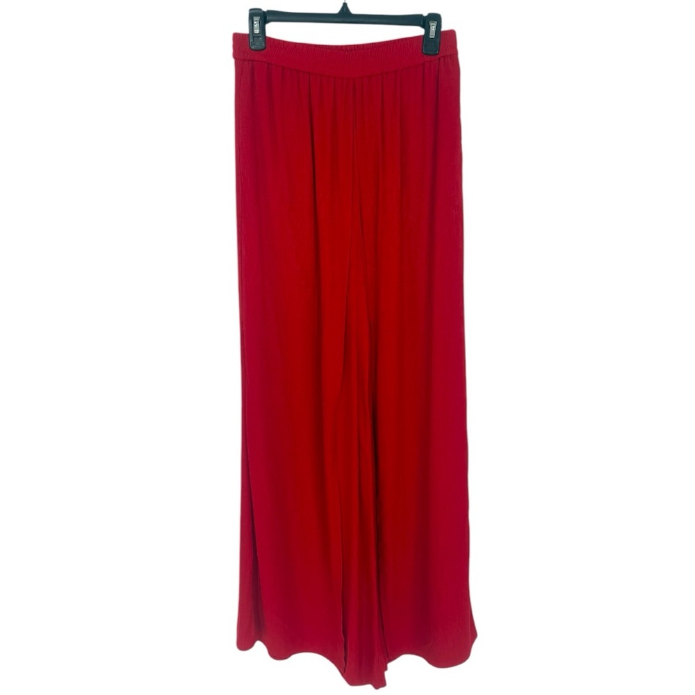 Zara Red Wide-Leg Pants - Picture 4 of 6